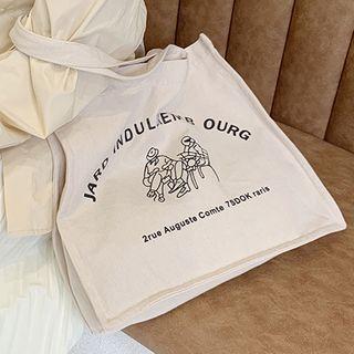 Cartoon Print Tote Bag As Shown In Figure - One Size