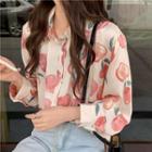Peach Print Shirt Pink & Off-white - One Size
