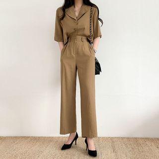 Short-sleeve Open Collar Shirt / Dress Pants