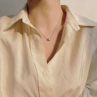 925 Sterling Silver Bean Pendant Necklace