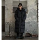 Hooded Long Puffer Coat Black - One Size