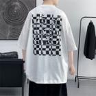 Checkerboard Panda Print T-shirt