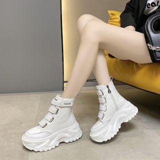 Platform Adhesive Strap Short Boots