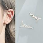 925 Sterling Silver Deer Cuff Earring 1 Pair - Clip On Earring - White - One Size
