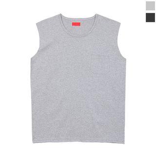 Plus Size Pocket-front M Lange Sleeveless Top