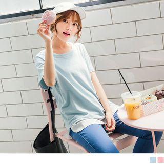 Short Sleeve Contrast Hem T-shirt