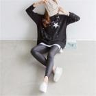 Star Print Paint-splatter Sweatshirt