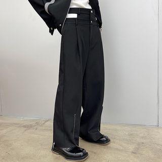 Mock Two-piece Zip Dress Pants