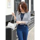 3/4-sleeve Layered Wrap-front Blouse
