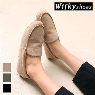 Faux-fur Lined Faux-suede Loafers