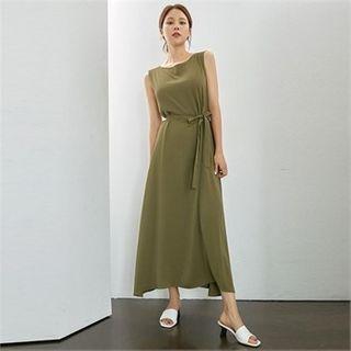Sleeveless Maxi Dress With Sash