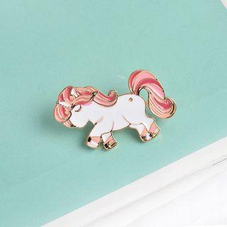 Alloy Unicorn Brooch White - One Size