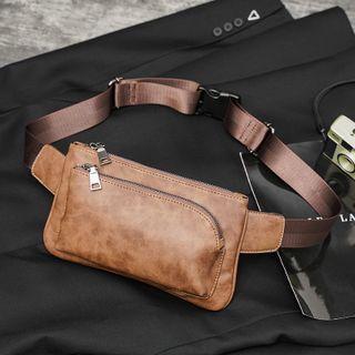 Faux Leather Belt Bag Khaki - One Size