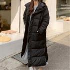 Hooded Long Padding Coat Black - One Size