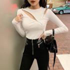 Zip Accent Long-sleeve T-shirt
