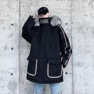 Lettering Zipped Coat