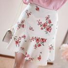 Ruffled Floral Print Mini Skirt