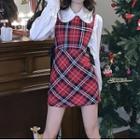 Plaid Overall Dress / Blouse