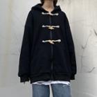Plain Duffle Button Zip Hoodie