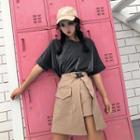 Side-slit Pocket Detail A-line Skirt