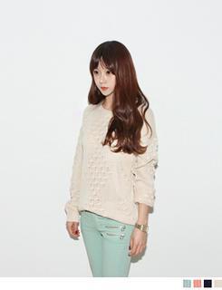 Round-neck Open-knit Top