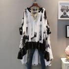 Long-sleeve High-low Top As Shown In Figure - One Size
