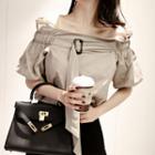 Off-shoulder Belt-detail Top