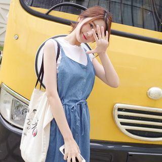 Buttoned Denim Long Jumper Dress