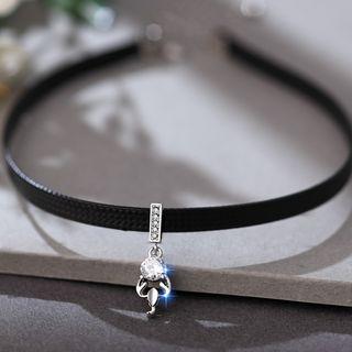Rhinestone Zodiac Pendant Choker