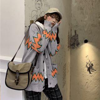 Printed Cardigan Gray - One Size