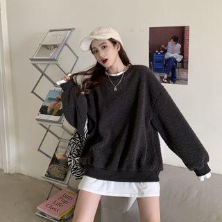 Round-neck Mock Two-piece Wool Sweater