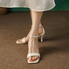 Square-toe Ankle-strap High-heel Sandals