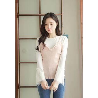 Frill-trim Knit Camisole Top