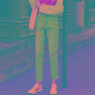 Cut-out Cropped Straight Leg Jeans
