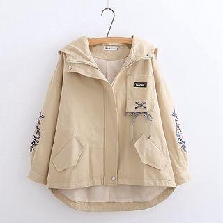 Embroidered Hooded Zip Jacket / Sweatshirt