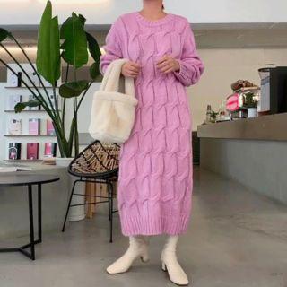 Midi Cable-knit Dress