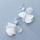 925 Sterling Silver Bead & Petal Fringed Earring 1 Pair - White - One Size