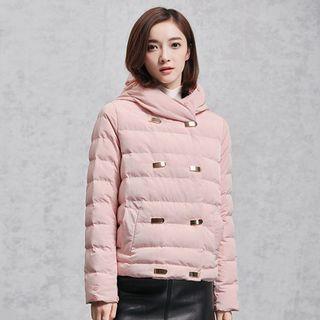 Double-breasted Hooded Padded Jacket