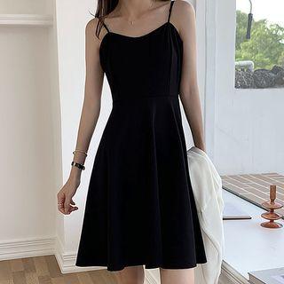 Spaghetti-strap A-line Dress / Cardigan