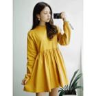 High-waist Long-sleeved Mini Dress