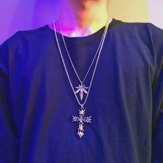 Alloy Leaf / Cross Pendant Necklace