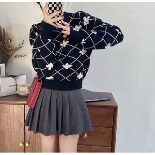 Faux Pearl Knit Sweater