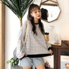 Plaid Boxy-fit Pullover