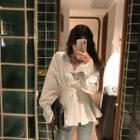 V-neck Long Sleeve Blouse White - One Size