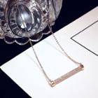 Rhinestone Bar Pendant Necklace As Shown In Figure - One Size