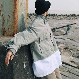 Mock Two Piece Trench Jacket