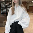 Balloon-sleeve Shirt / Bow-tie