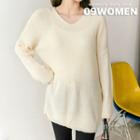 V-neck Rib-knit Top In 13 Colors