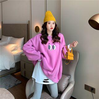 Printed Long-sleeve Pullover / Plain Leggings