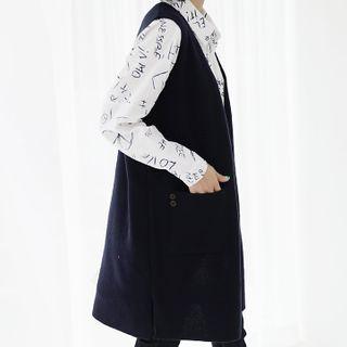 Longline Open Knit Vest